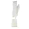 19" White Textured Wave Sculpture with Elevated Base